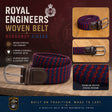 Royal Engineers Woven Belt - Burgundy Zigzag