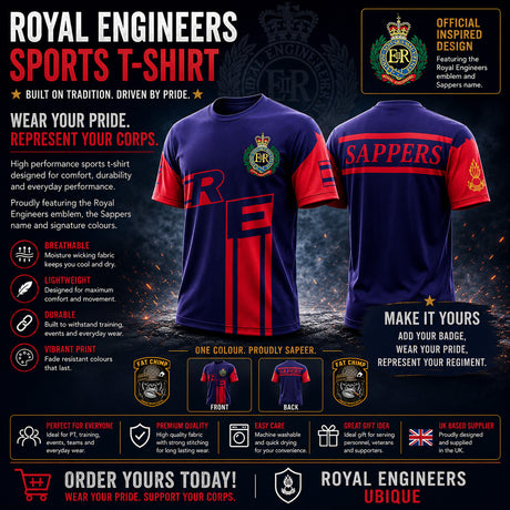 Royal Engineers Sappers Multi Logo Sports T-Shirt