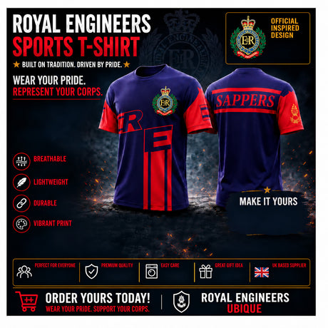 Royal Engineers Sappers Multi Logo Sports T-Shirt