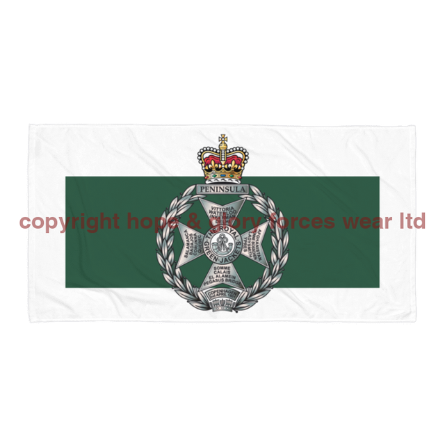 Royal Green Jackets Large Beach or Bath Towel