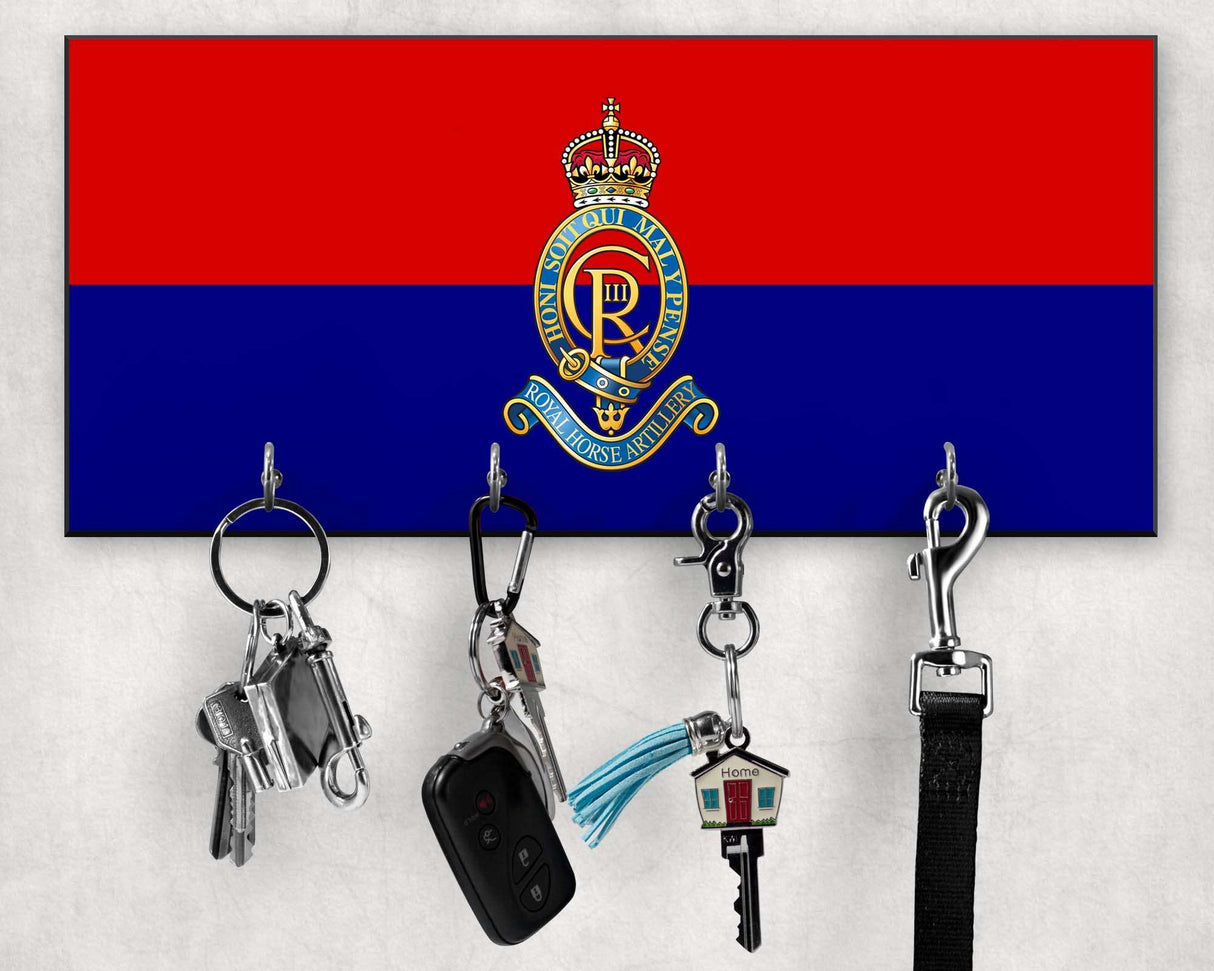 Royal Horse Artillery - Wooden Key/Beret Hook (New King's Crown)