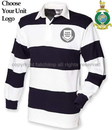 Royal Marines Units Striped Rugby Shirt