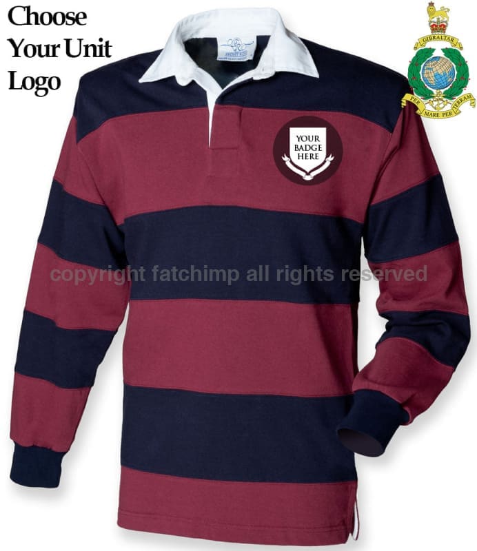 Royal Marines Units Striped Rugby Shirt