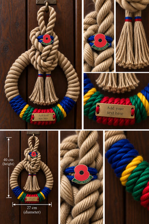 Royal Marines Handcrafted Commemorative Rope Wreath - Made in Dorset