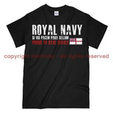 Royal Navy Proud To Have Served Unisex Printed T-Shirt