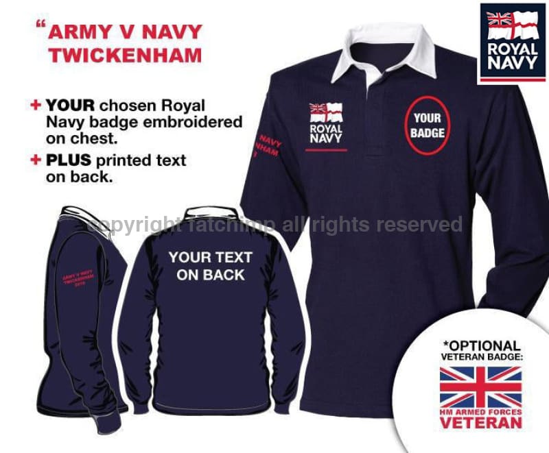 Royal Navy UNITS 'Army V Navy Long Sleeve Rugby Shirt