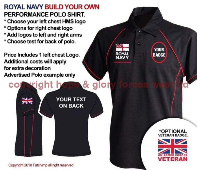 Royal Navy UNITS Build Your Own Men s Performance Polo Shirt