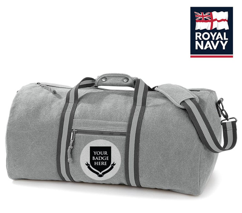 Royal navy units vintage canvas holdall