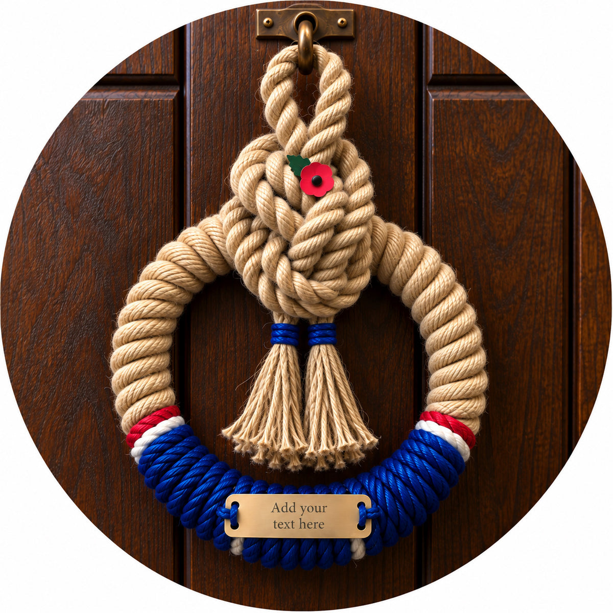 Royal Navy Handcrafted Commemorative Rope Wreath - Made in Dorset