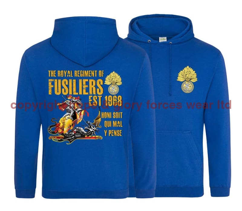 Royal Regiment Of Fusiliers Est 1968 Double Side Printed Hoodie