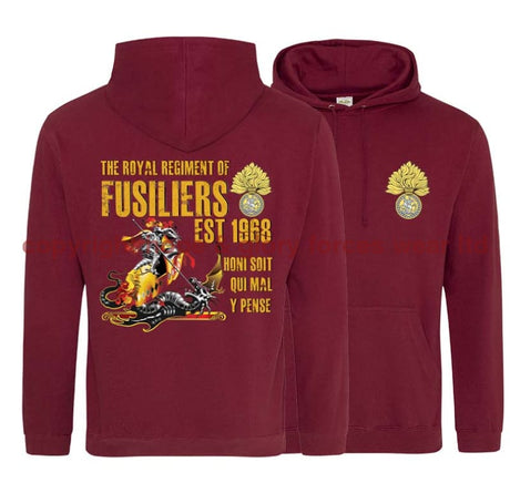 Royal Regiment Of Fusiliers Est 1968 Double Side Printed Hoodie