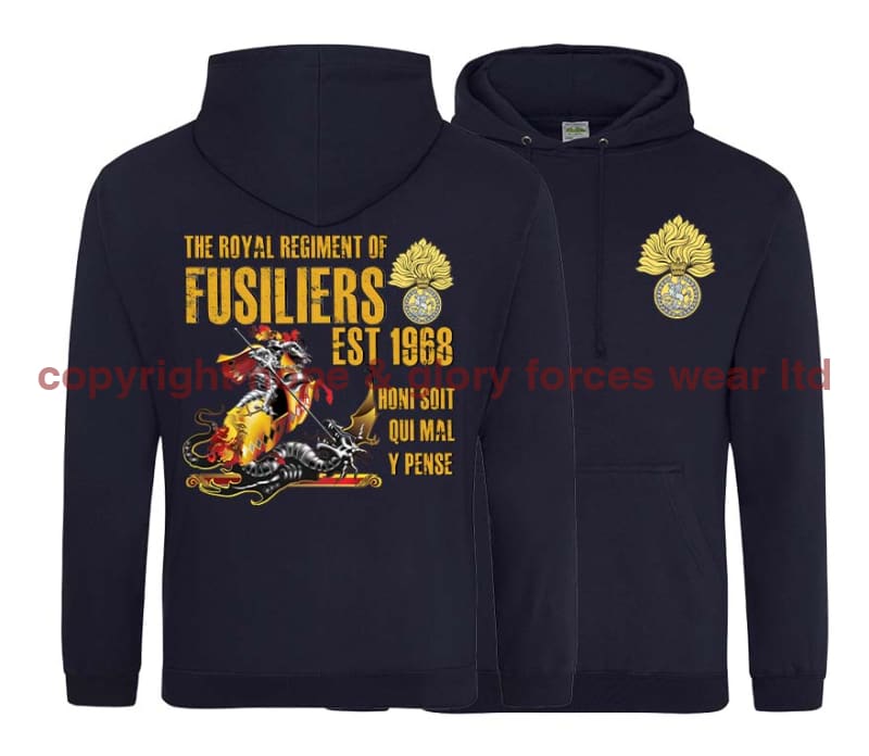 Royal Regiment Of Fusiliers Est 1968 Double Side Printed Hoodie