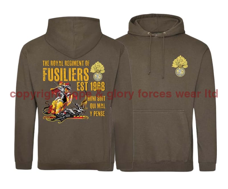 Royal Regiment Of Fusiliers Est 1968 Double Side Printed Hoodie