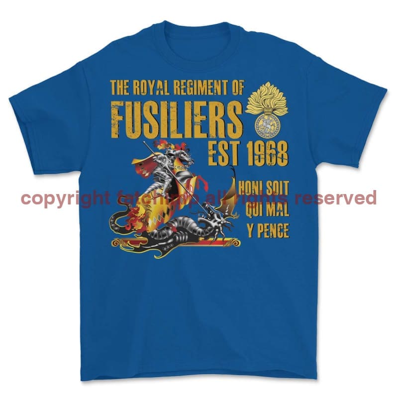 Royal Regiment Of Fusiliers Est 1968 Printed T-Shirt