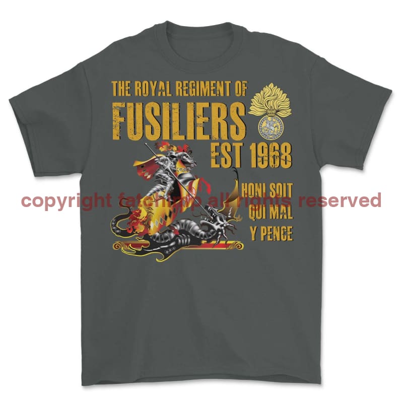 Royal Regiment Of Fusiliers Est 1968 Printed T-Shirt