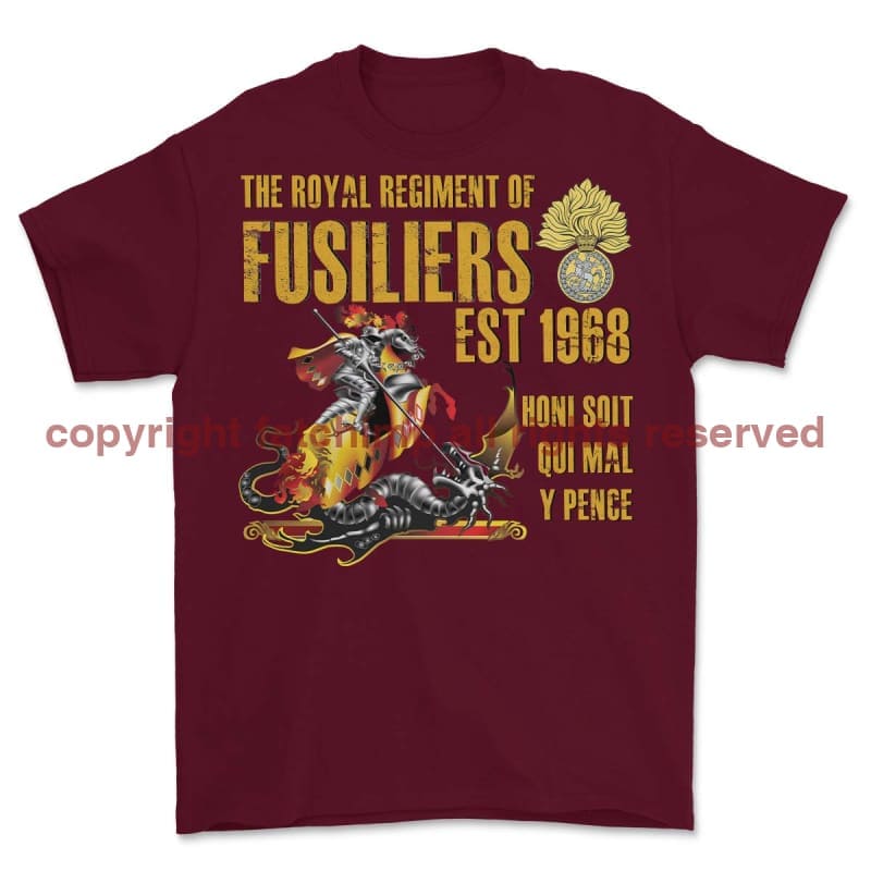 Royal Regiment Of Fusiliers Est 1968 Printed T-Shirt