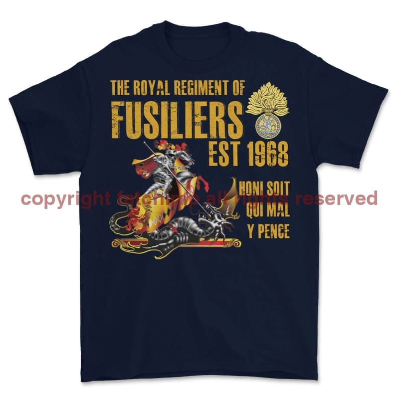 Royal Regiment Of Fusiliers Est 1968 Printed T-Shirt