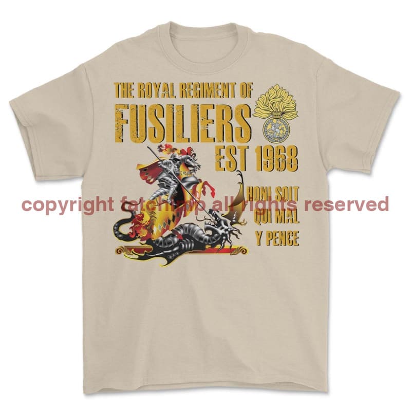 Royal Regiment Of Fusiliers Est 1968 Printed T-Shirt