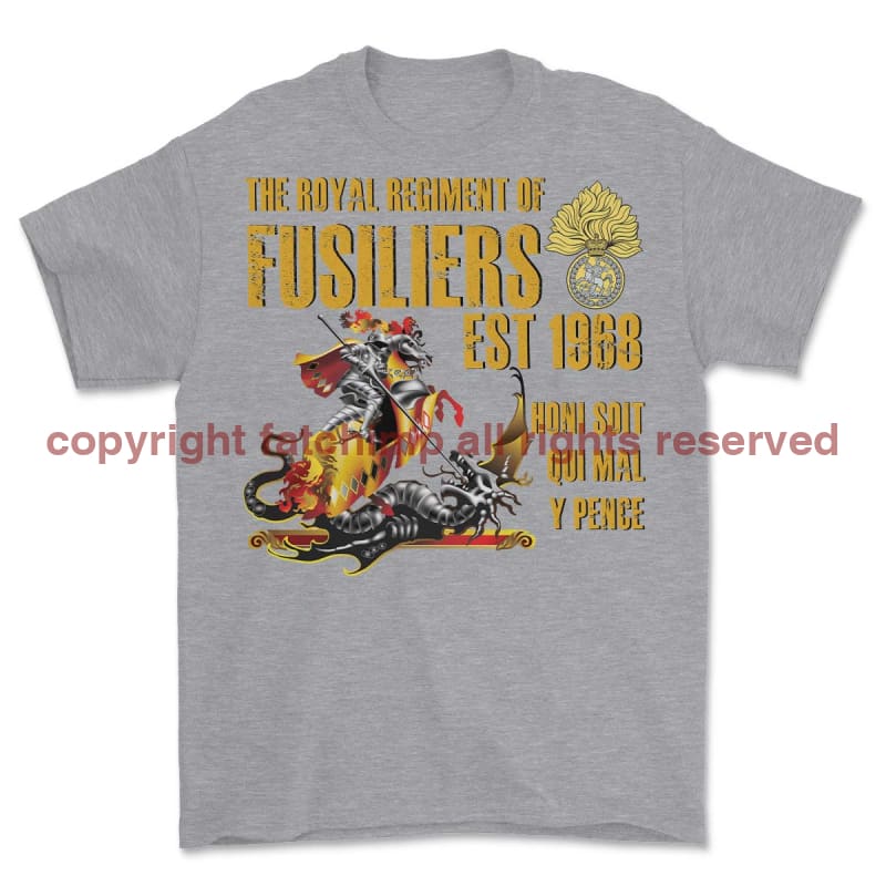 Royal Regiment Of Fusiliers Est 1968 Printed T-Shirt