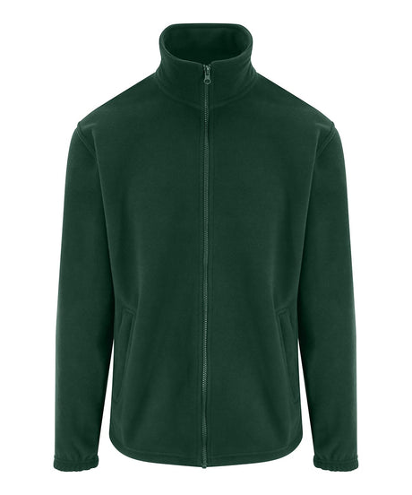 Green fleece jacket on a white background