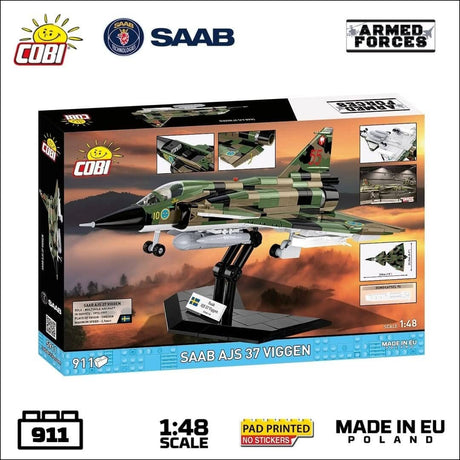 Saab AJS37 Viggen brick plane model - COBI 5911 - 910 bricks