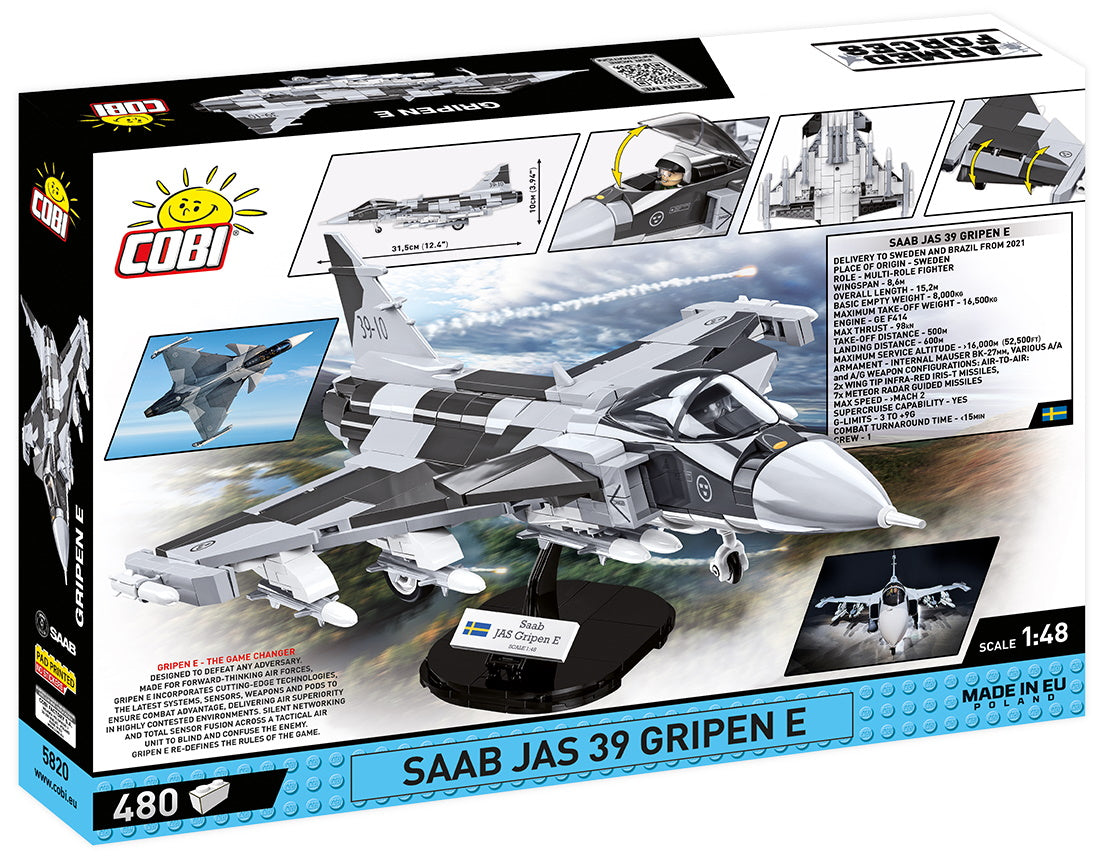 Saab JAS 39 Gripen E brick plane model - COBI 5820 - 480 bricks