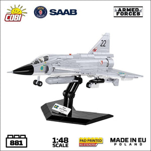 Saab VJ37 Viggen brick plane model - COBI 5915 - 881 bricks