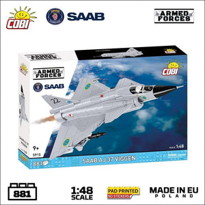 Saab VJ37 Viggen brick plane model - COBI 5915 - 881 bricks