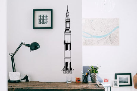 Saturn V Space Rocket Metal Wall Art