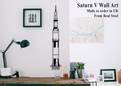 Saturn V Space Rocket Metal Wall Art