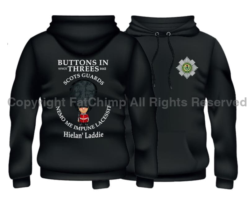 Scots Guards Buttons In Three's Double Side Printed Hoodie