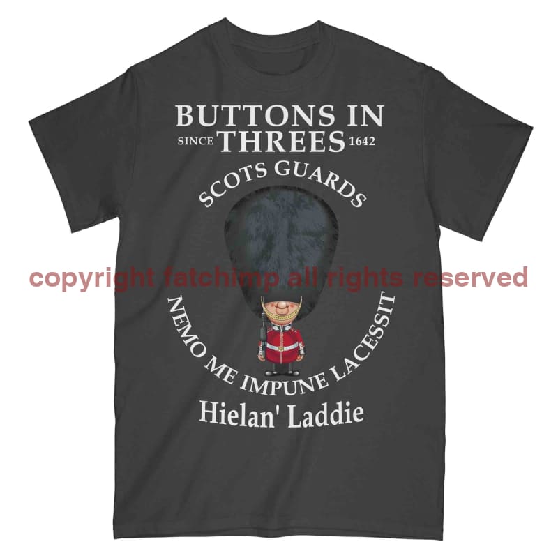 Scots Guards Buttons In Three's Military Printed T-Shirt