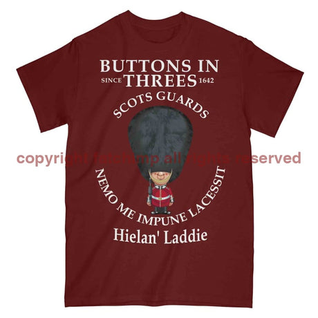 Scots Guards Buttons In Three's Military Printed T-Shirt