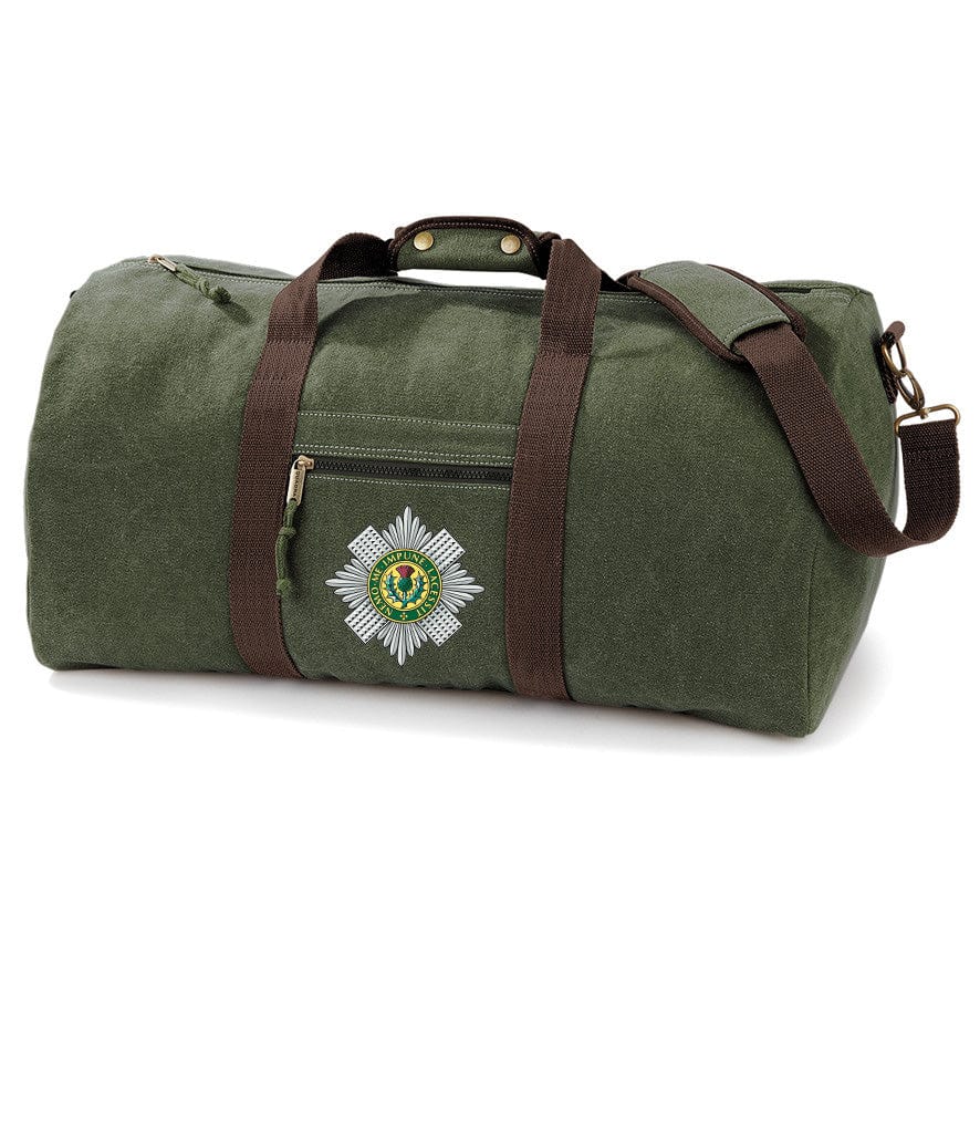 Scots Guards Vintage Canvas Holdall