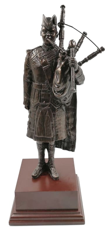 Scottish Piper Cold Cast Bronze Statue