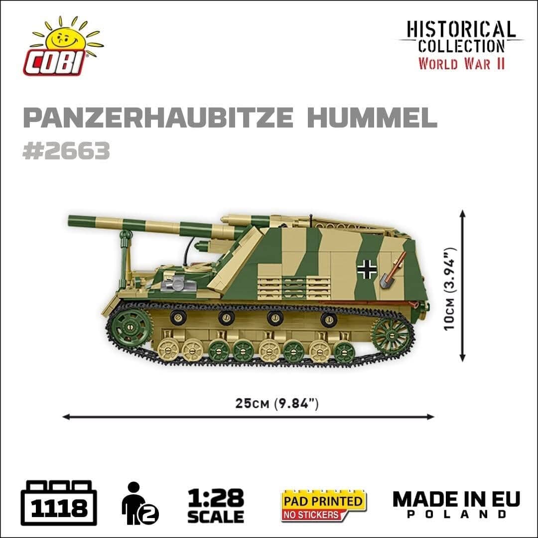Sd.Kfz. 165 Hummel brick tank model - COBI 2663 - 1116 bricks
