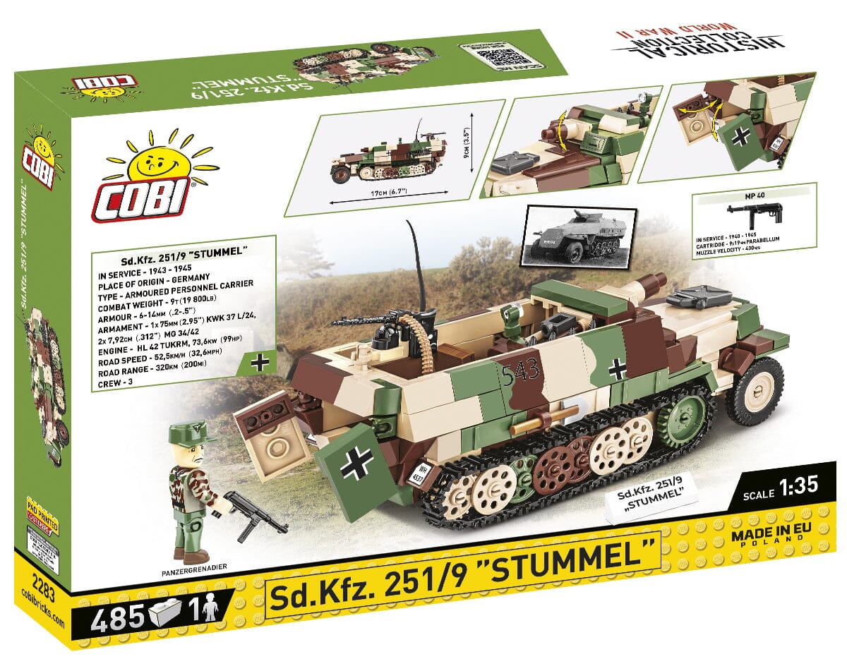 SD.KFZ.251/9 Stummel Half Track brick model 