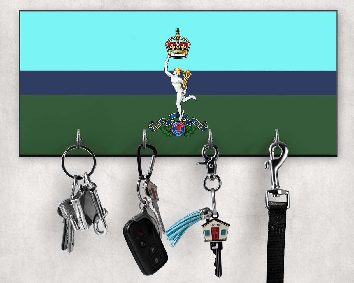 Royal Corps of Signals - Wooden Key/Beret Hook (New King's Crown)