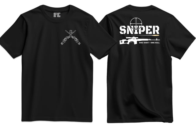 Sniper One Shot One Kill Double Print T-Shirt