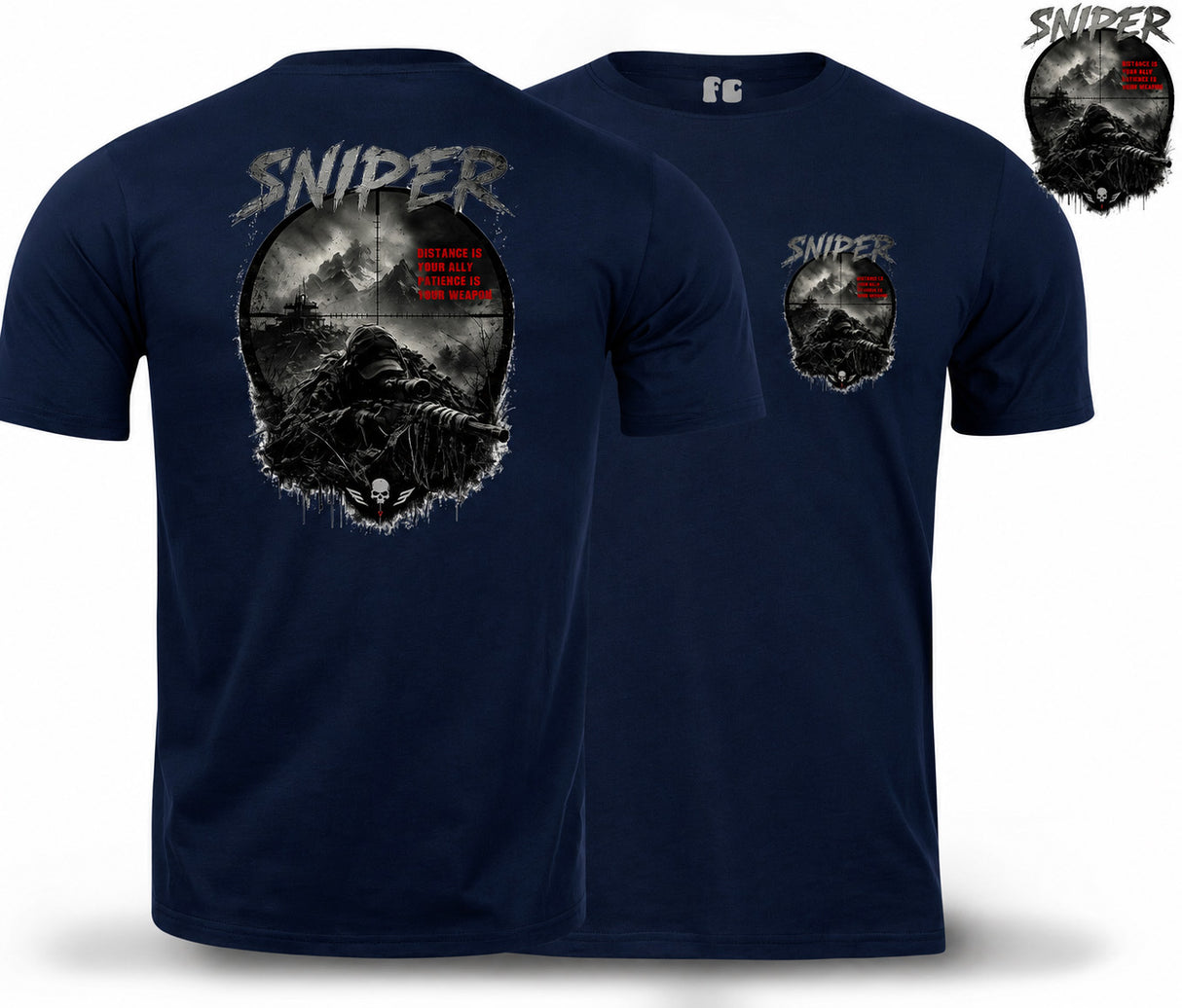 Sniper Dark Ops Double Print T-Shirt