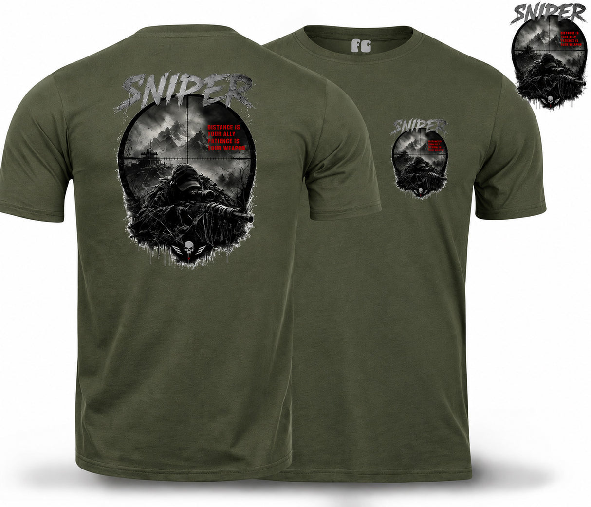Sniper Dark Ops Double Print T-Shirt