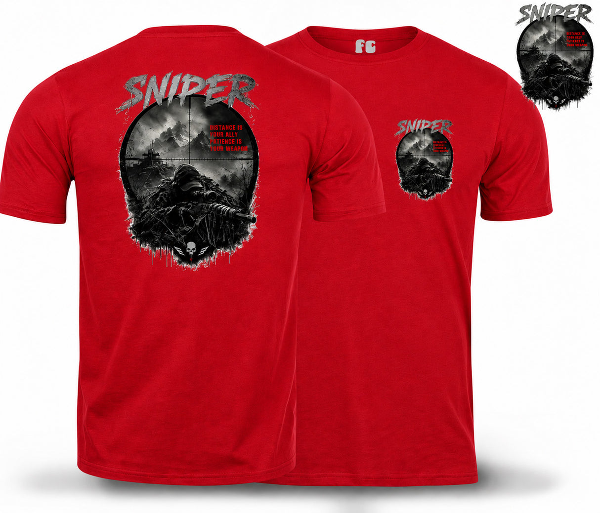 Sniper Dark Ops Double Print T-Shirt