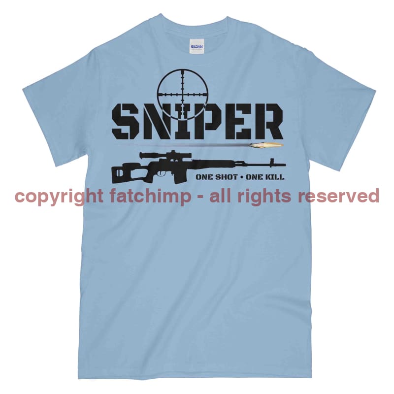 Sniper One Shot One Kill Army Printed T-Shirt