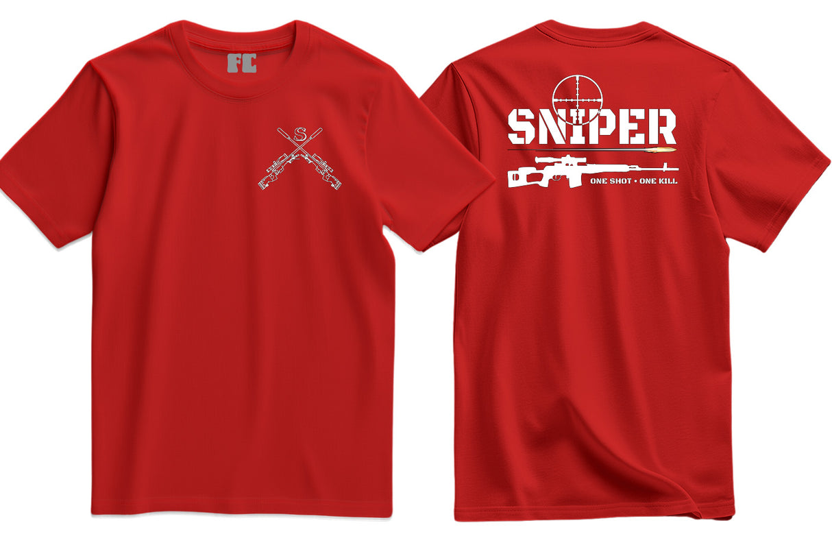 Sniper One Shot One Kill Double Print T-Shirt