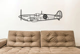 Spitfire Fighter Plane Metal Wall Art With Roundel Markings Military