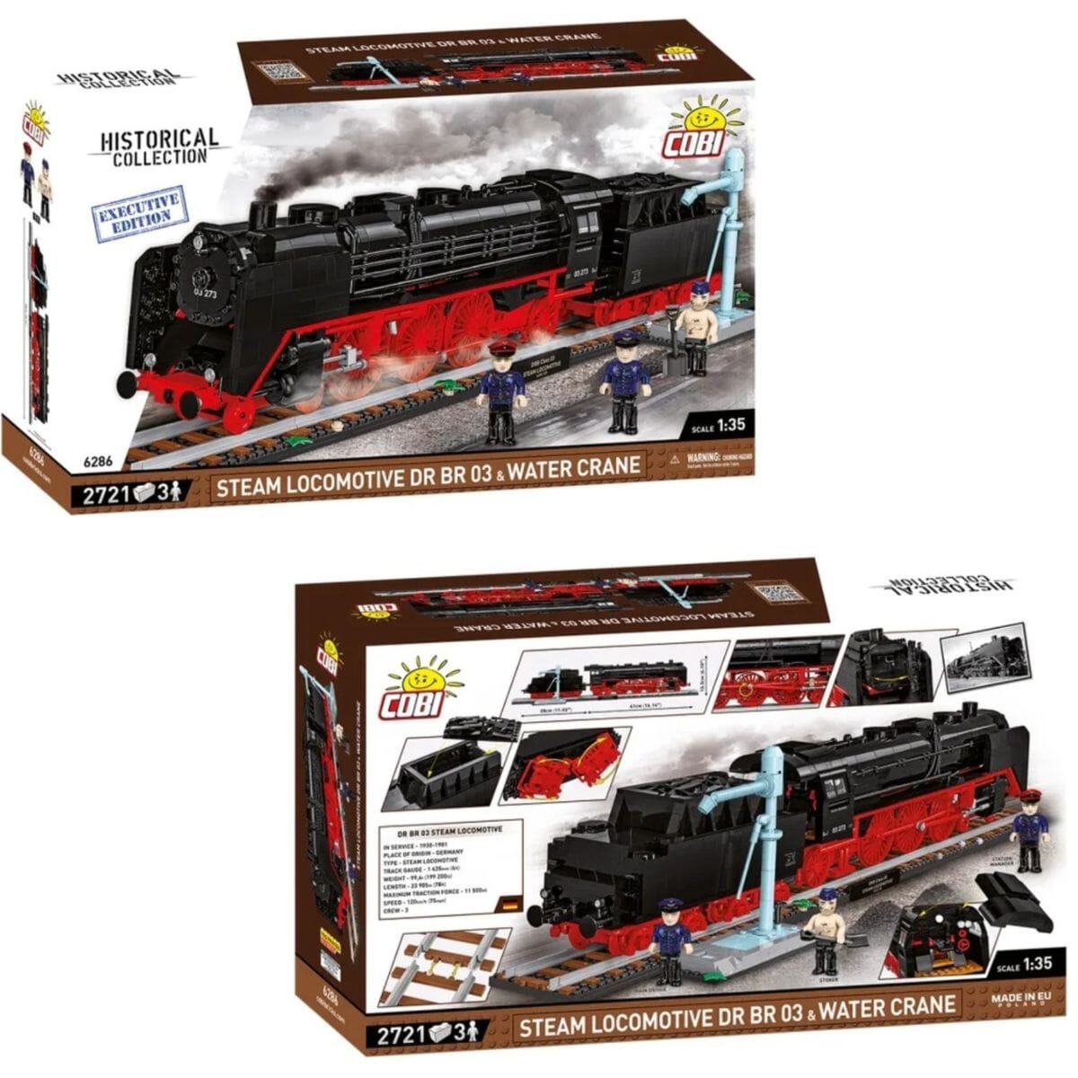 Steam Locomotive DR BR 03 & Water Crane brick model - COBI 6286 - 2721 bricks