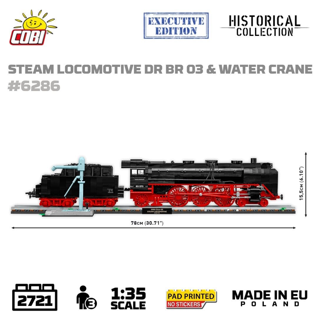 Steam Locomotive DR BR 03 & Water Crane brick model - COBI 6286 - 2721 bricks