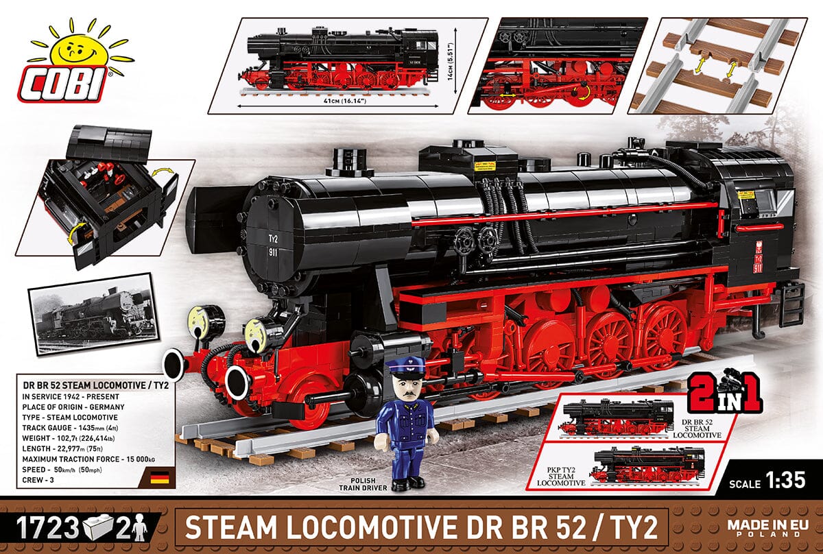 Steam Locomotive DRB Class 52 TY2 train brick model