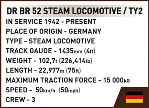 Steam Locomotive DRB Class 52 TY2 train brick model