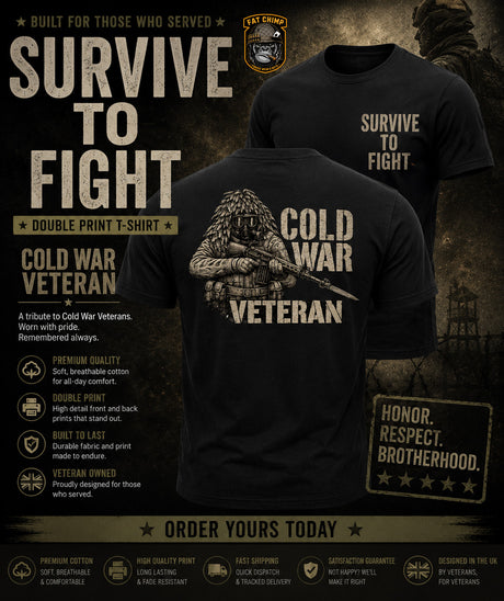 Cold War Veteran - Survive to Fight Double Print T-Shirt